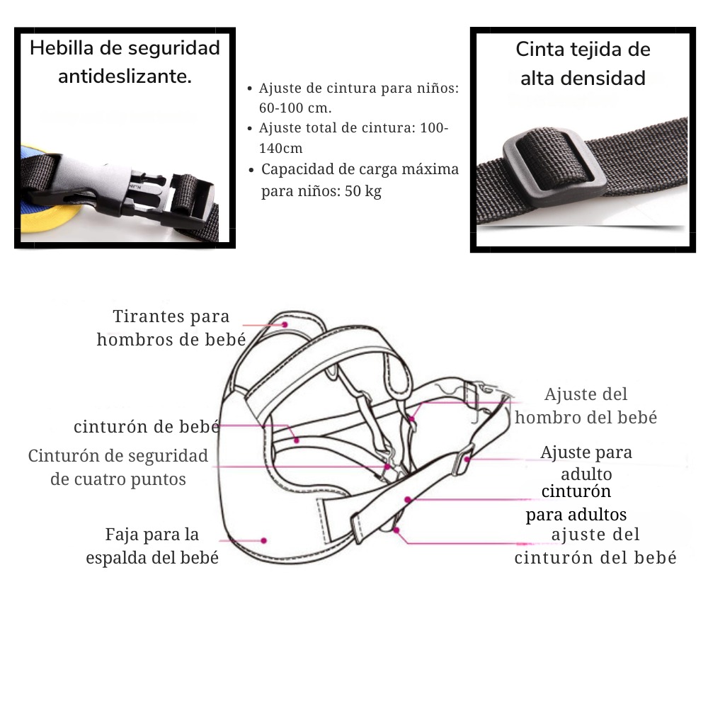 Chaleco Canguro Arnes Seguridad De Bebe
